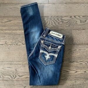 Rock Revival Madison Sequin Pocket Distressed Straight Leg Jeans